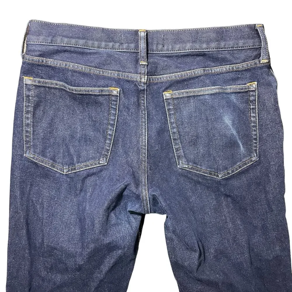 Everlane Uniform The Slim Jean Dark Wash Blue Jeans Faded Size 32 W x 28 L